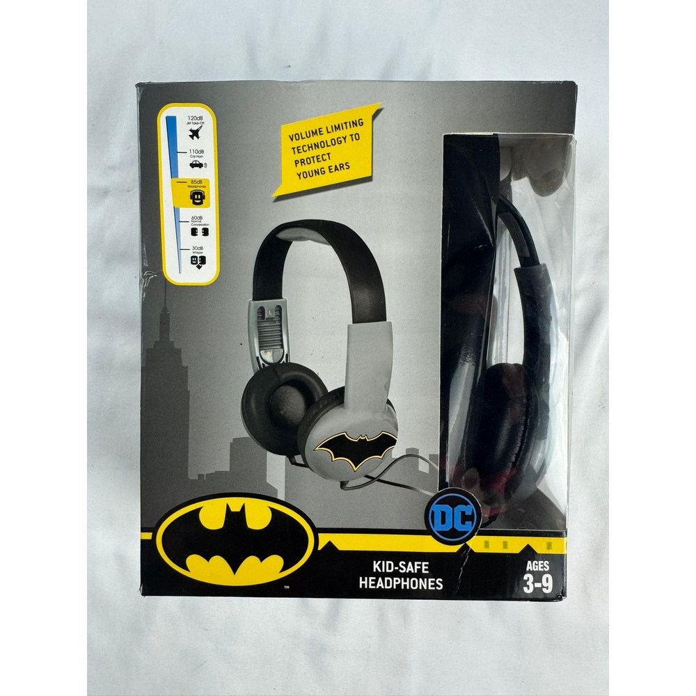 Batman Kid-Safe Headphones DC Comics Volume Limiting Wired Over-Ear Ages 3-9